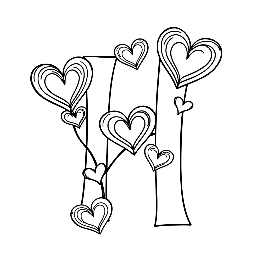Letter H coloring page