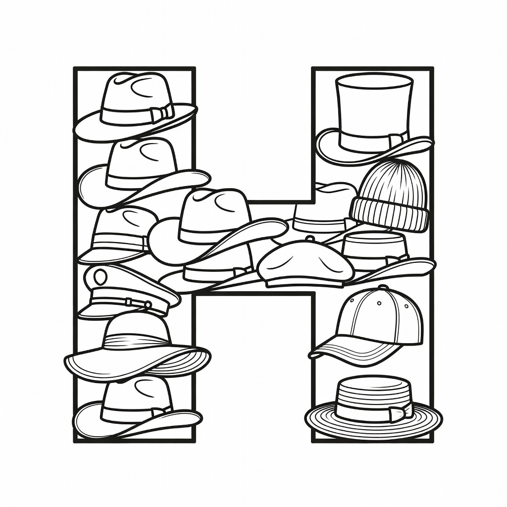 Letter H coloring page