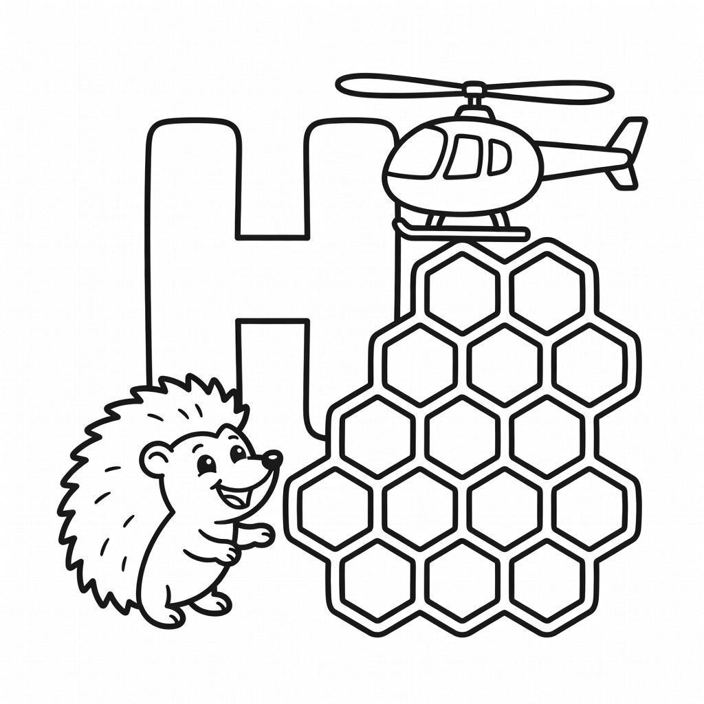 Letter H coloring page