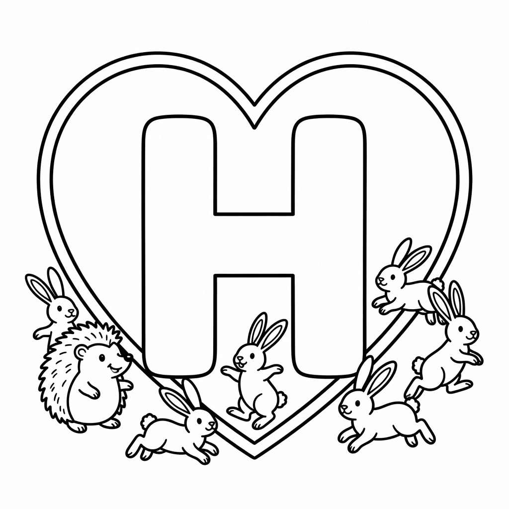 Letter H coloring page