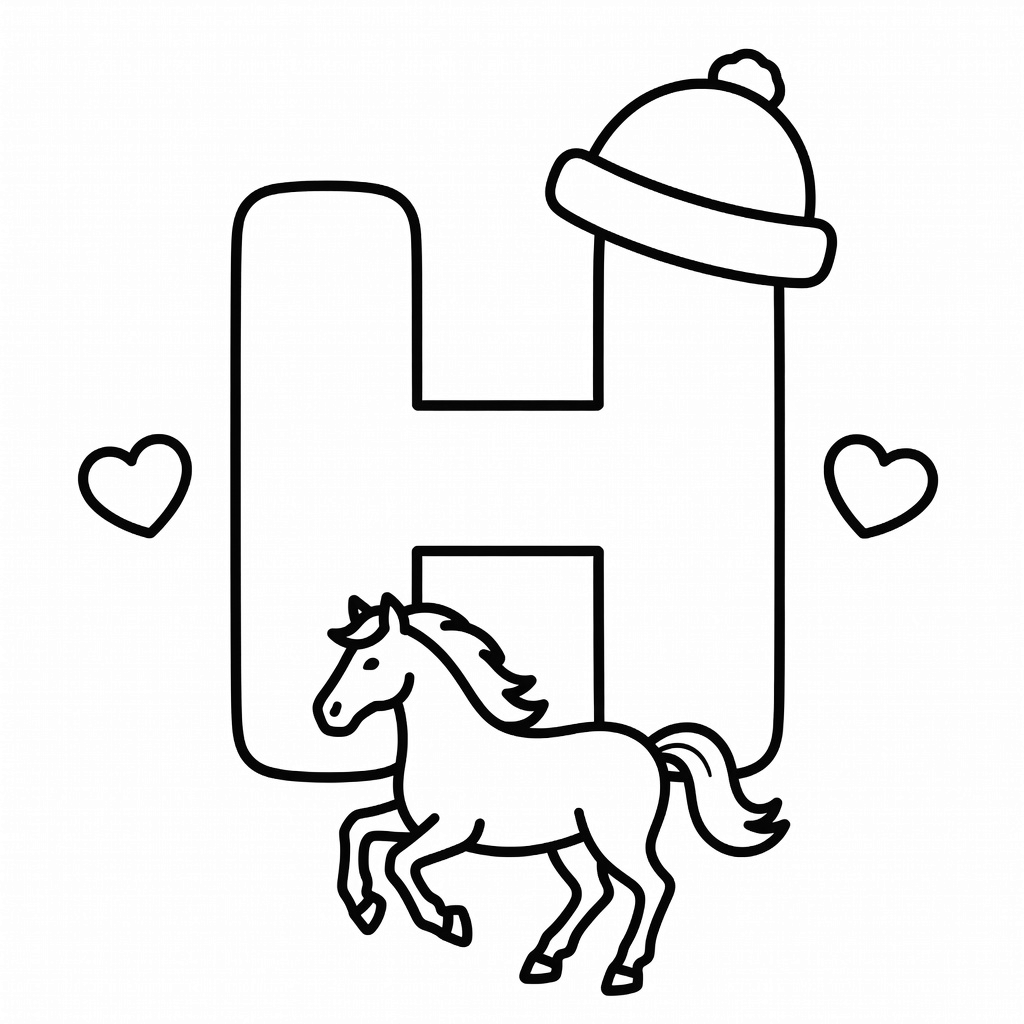 Letter H coloring page