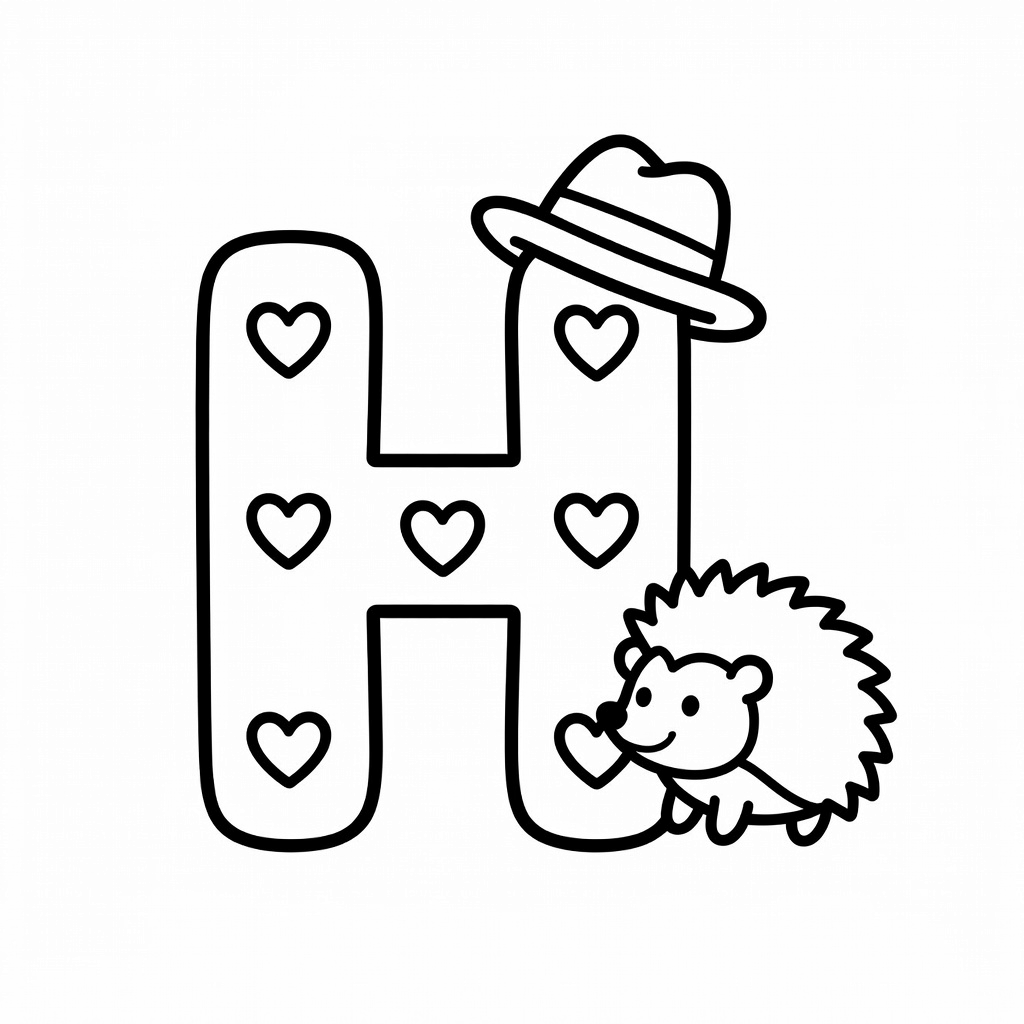 Letter H coloring page