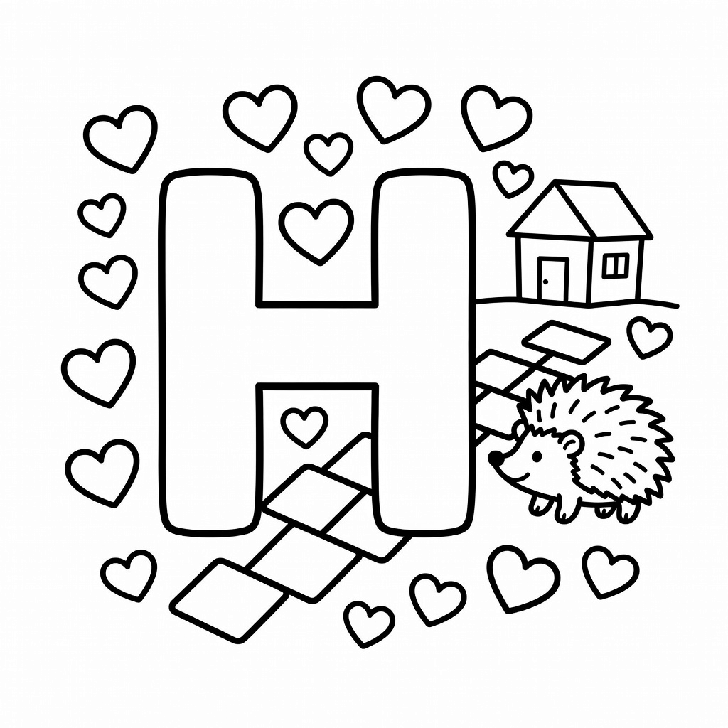 Letter H coloring page