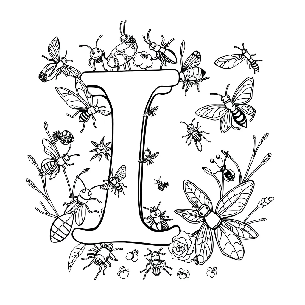Letter I coloring page