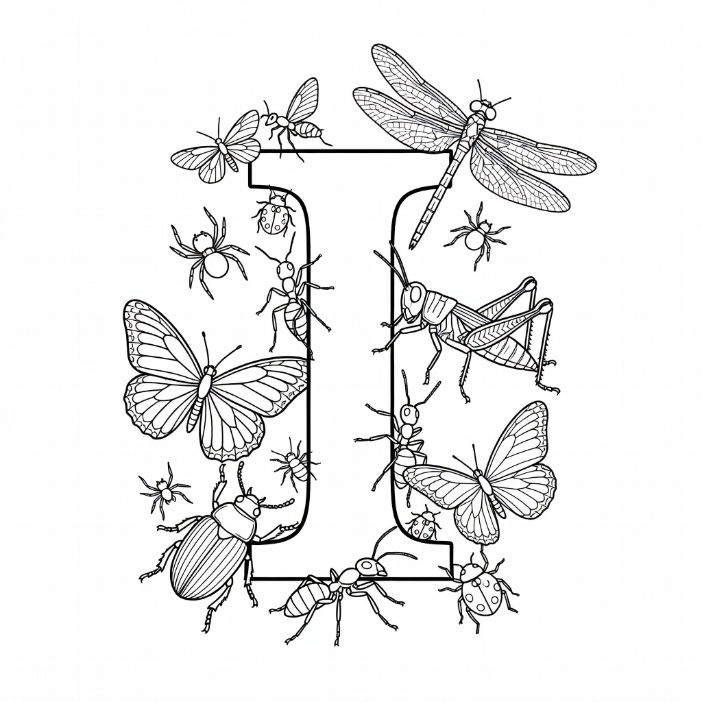 Letter I coloring page