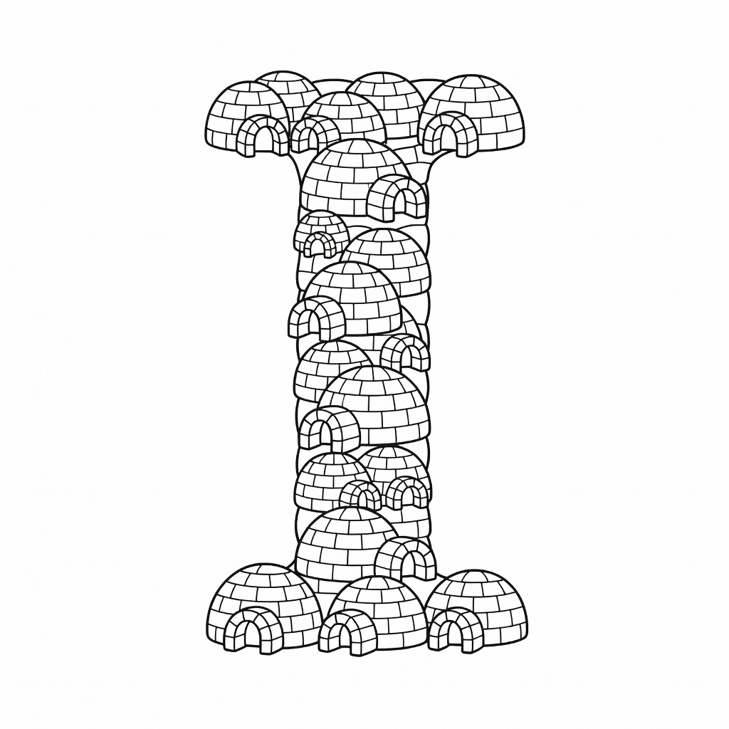 Letter I coloring page