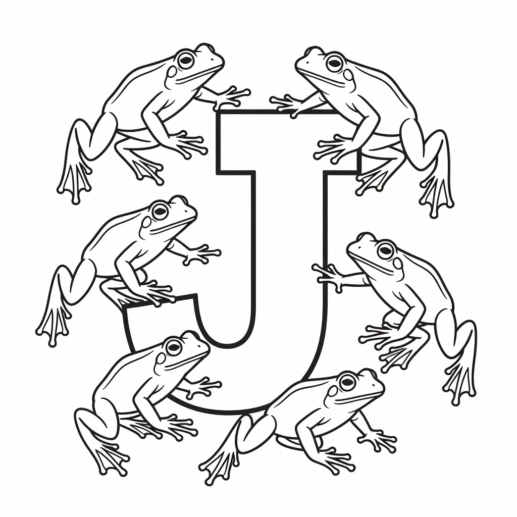 Letter J coloring page