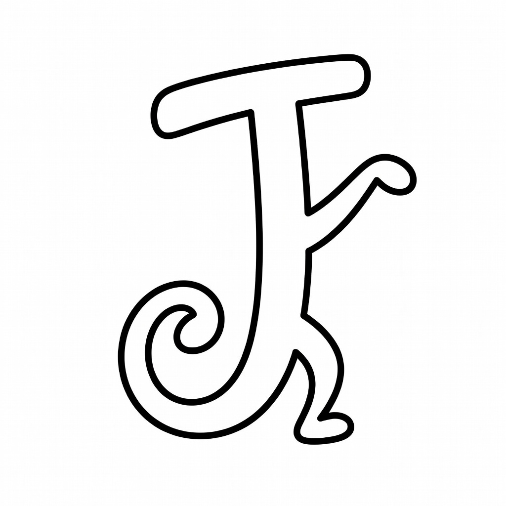 Letter J coloring page