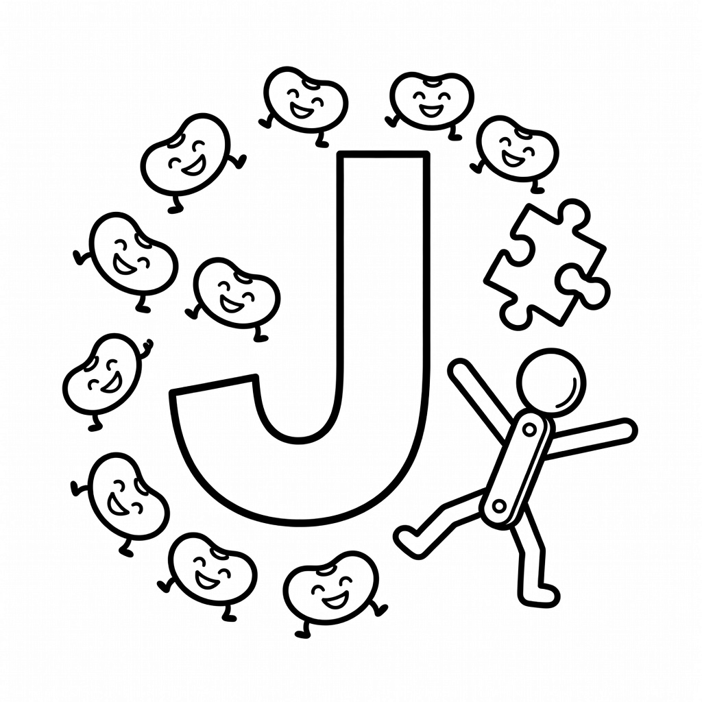 Letter J coloring page