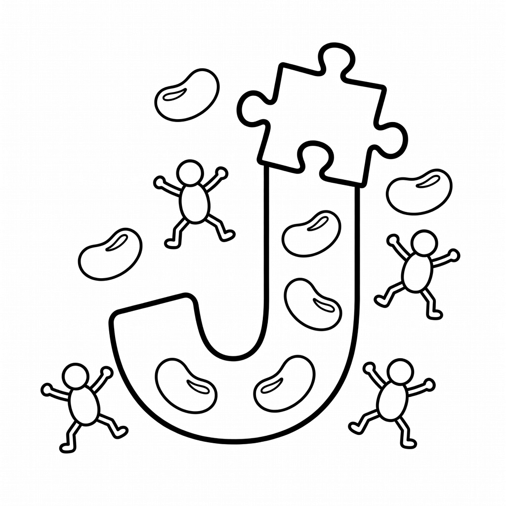 Letter J coloring page