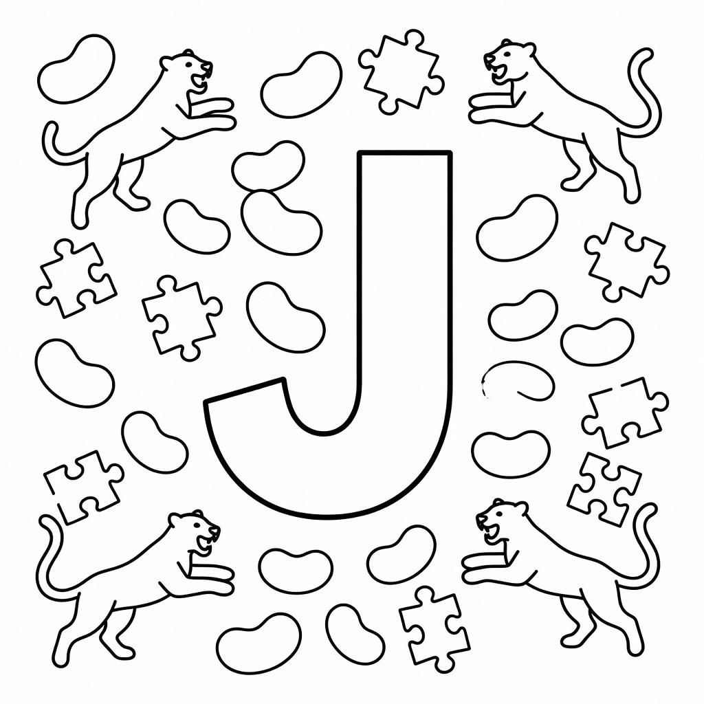 Letter J coloring page