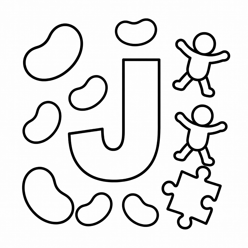 Letter J coloring page