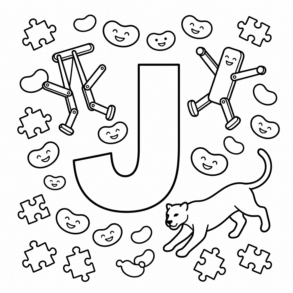 Letter J coloring page