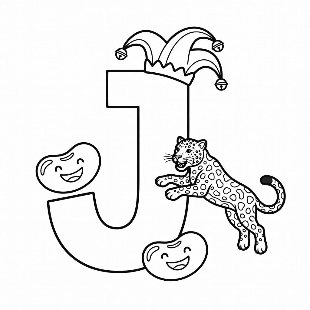 Letter J coloring page