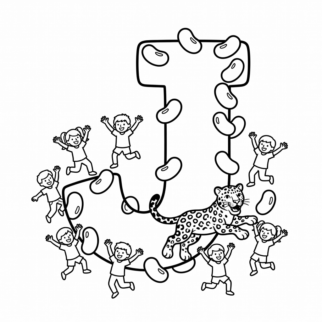 Letter J coloring page
