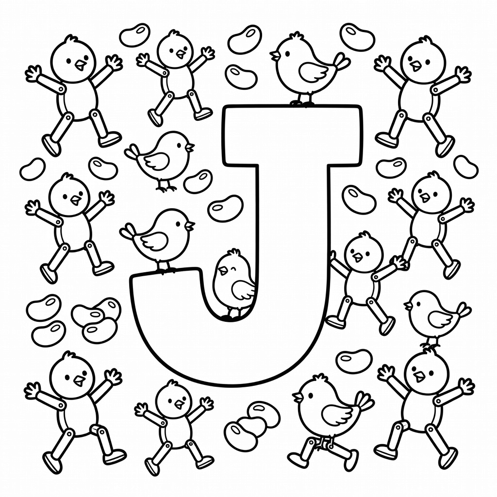 Letter J coloring page