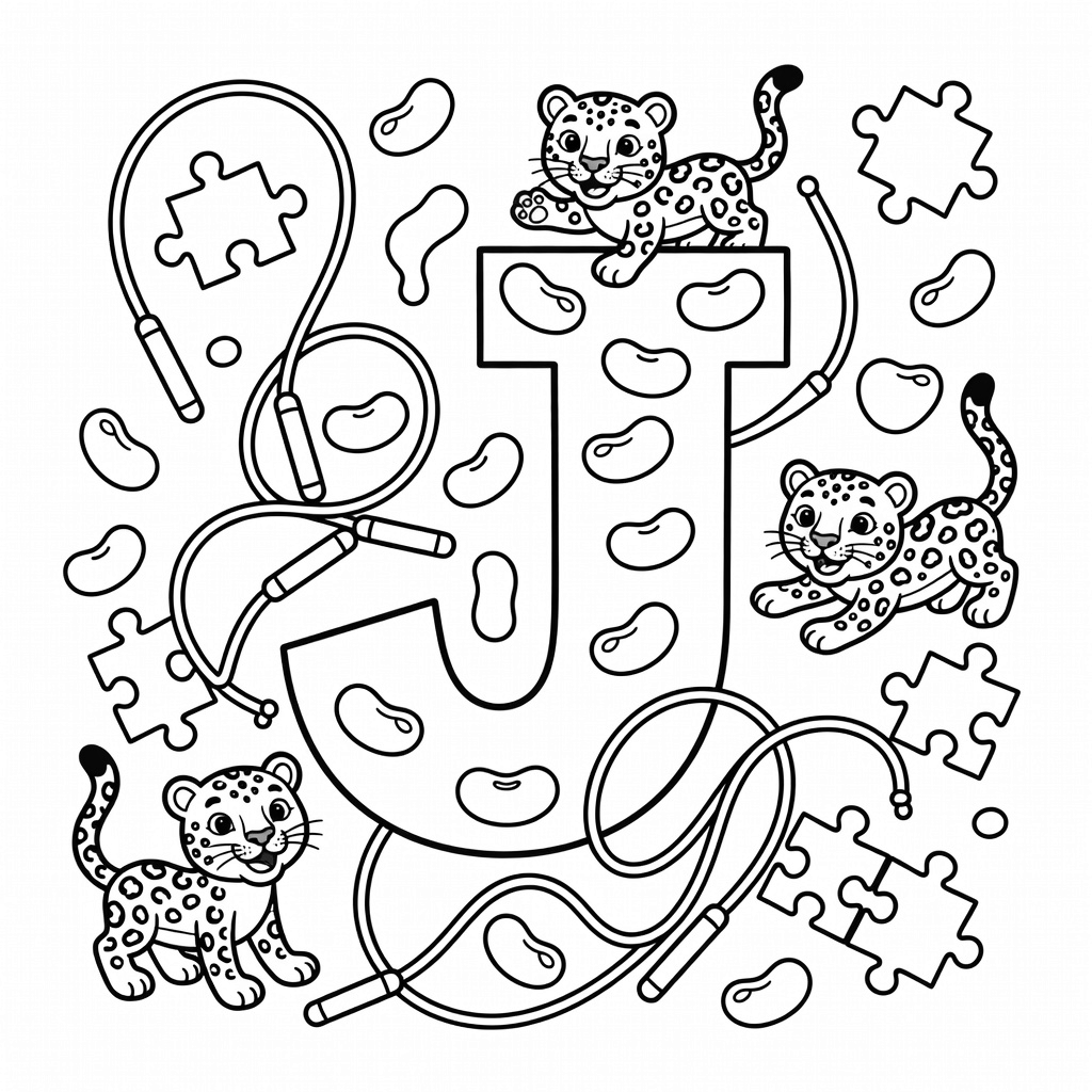 Letter J coloring page