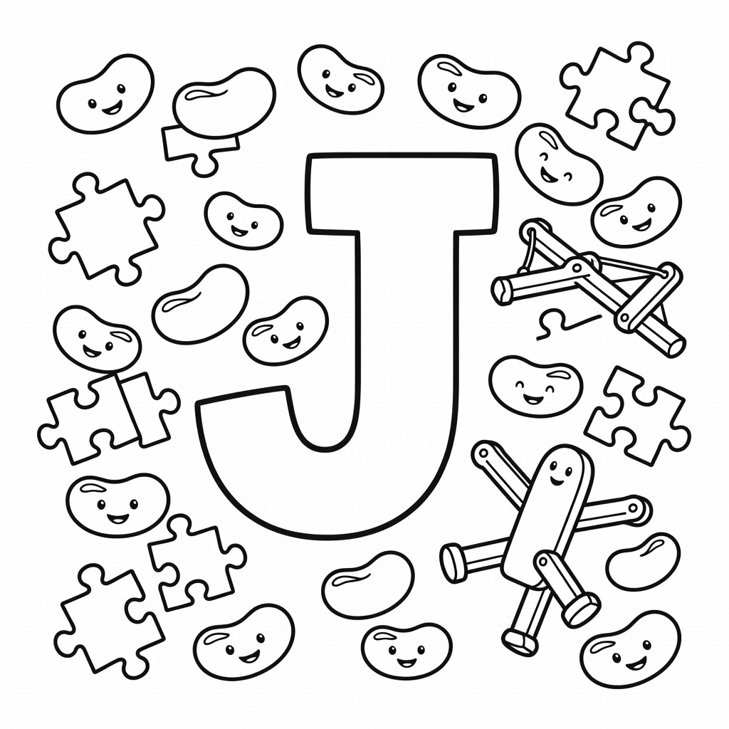 Letter J coloring page