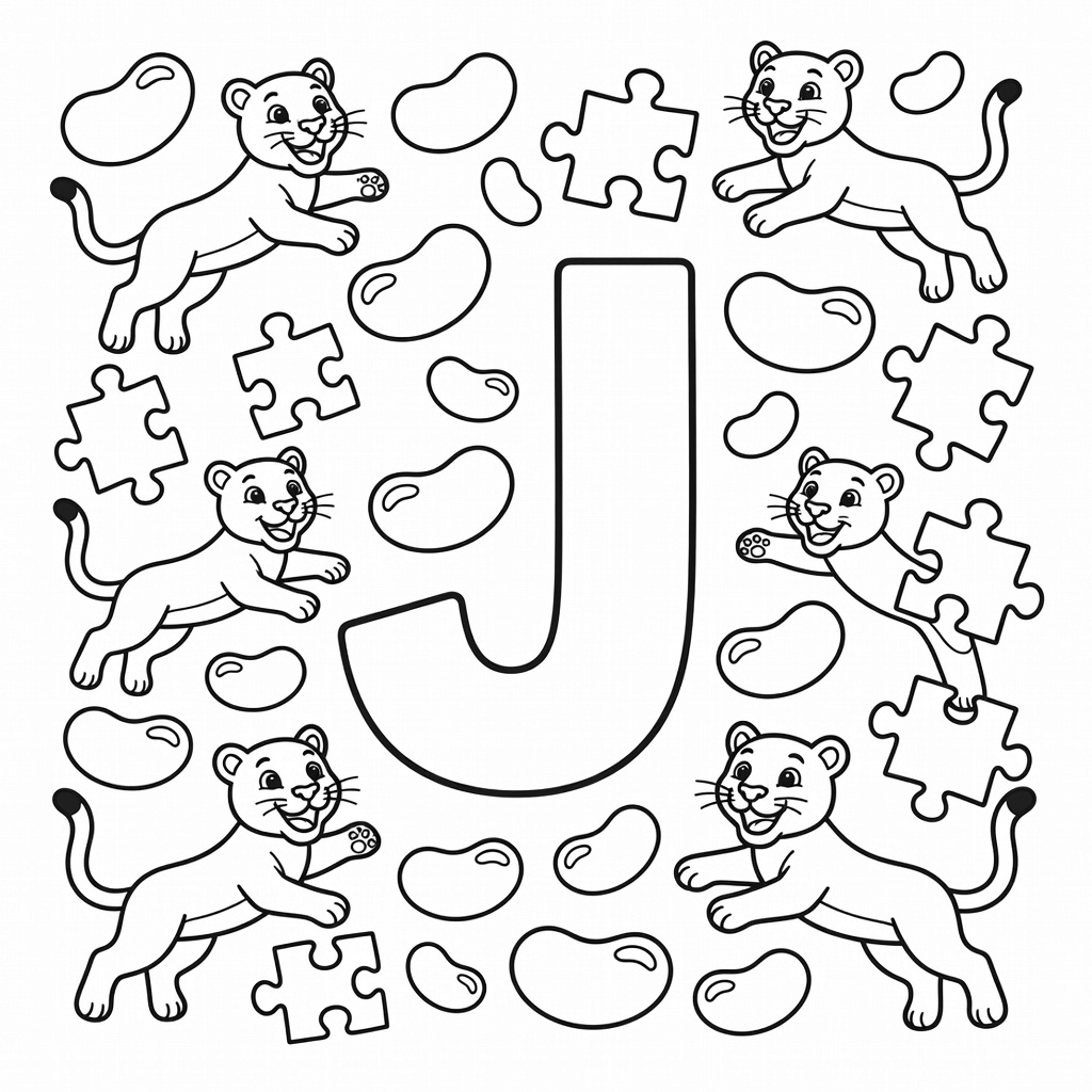Letter J coloring page