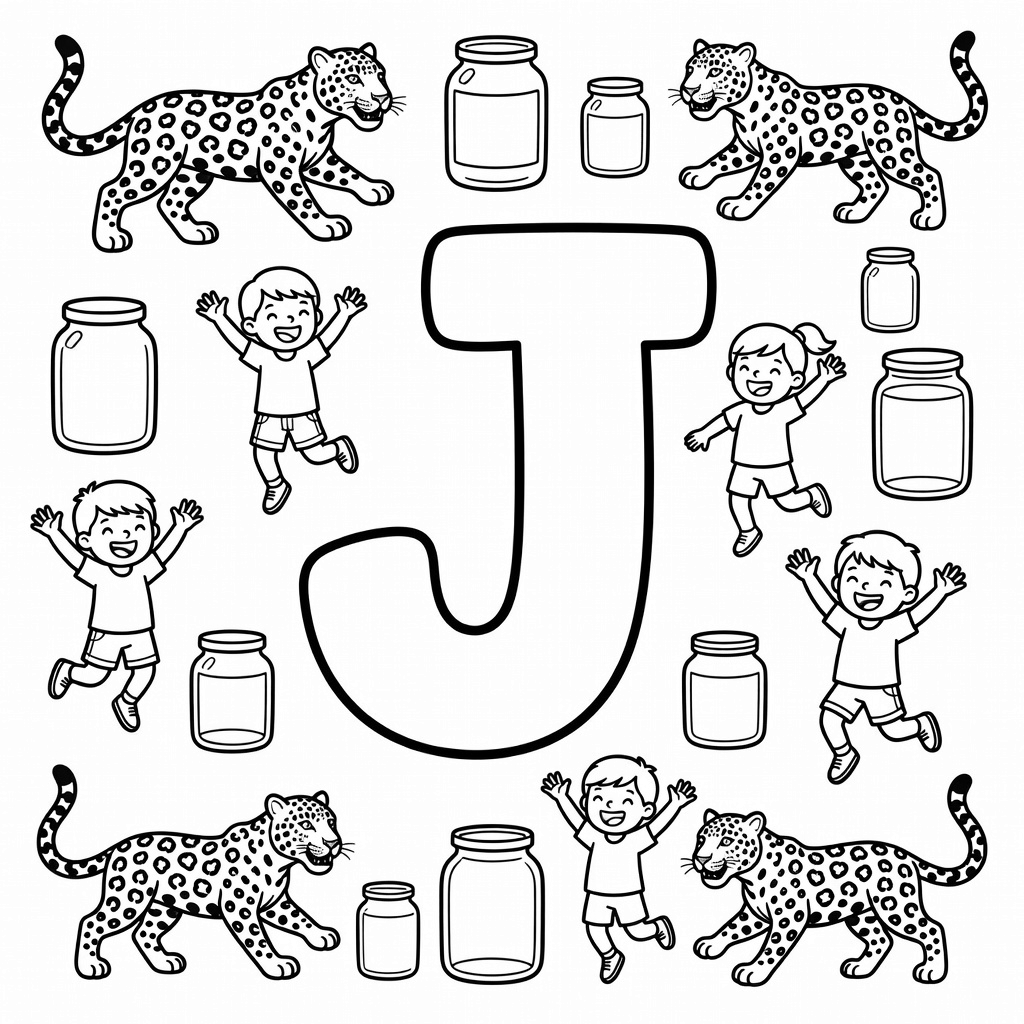 Letter J coloring page