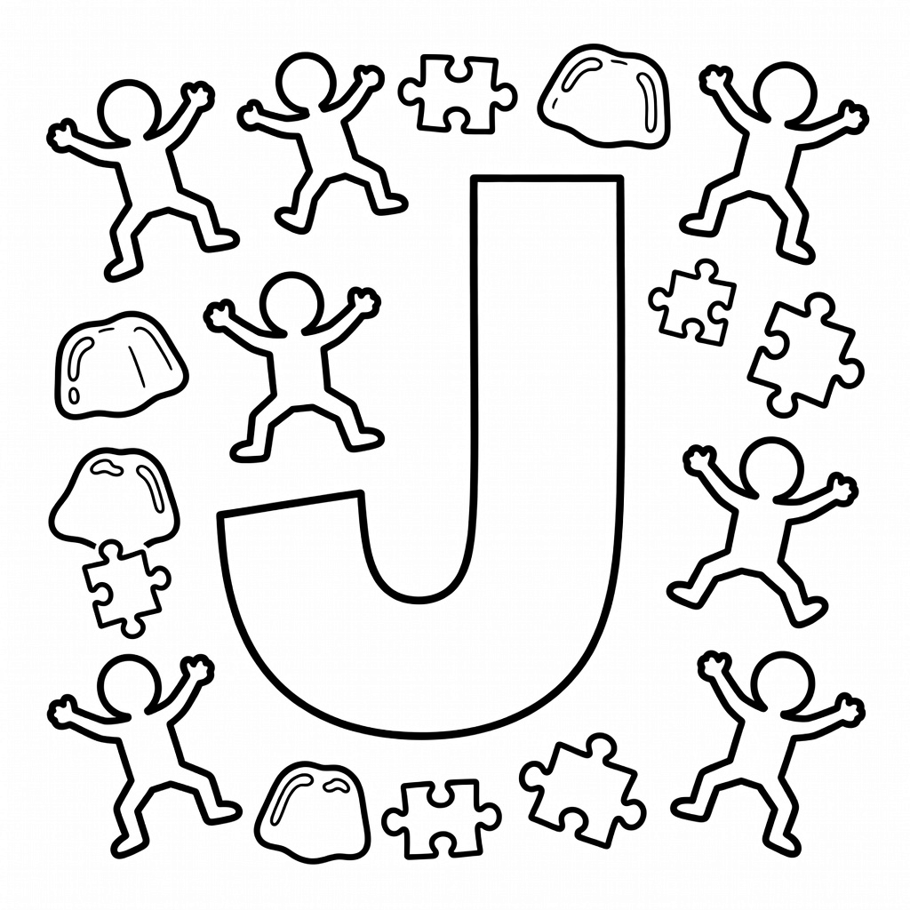 Letter J coloring page