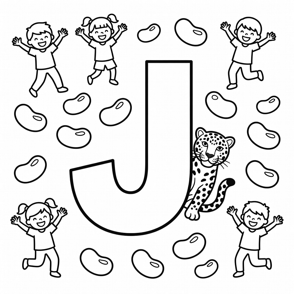 Letter J coloring page
