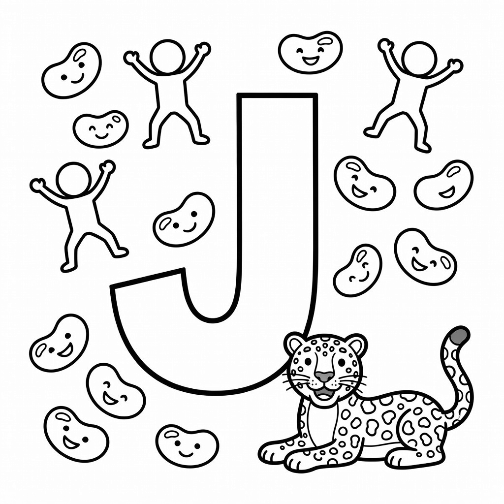 Letter J coloring page