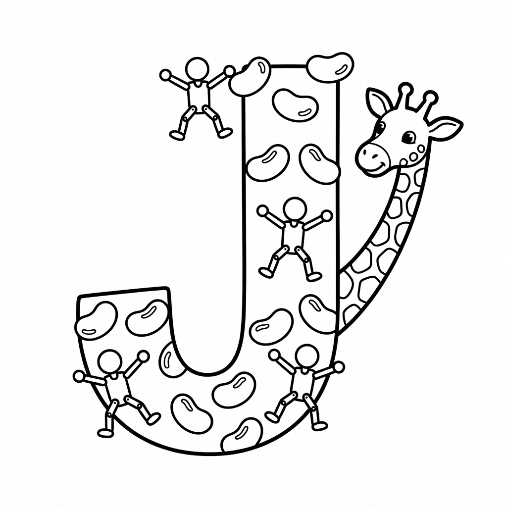 Letter J coloring page