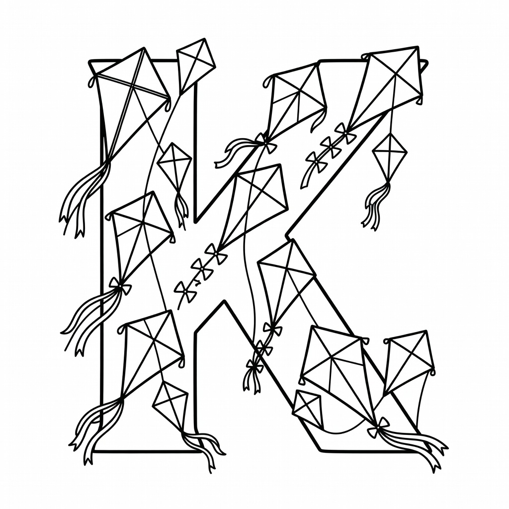 Letter K coloring page