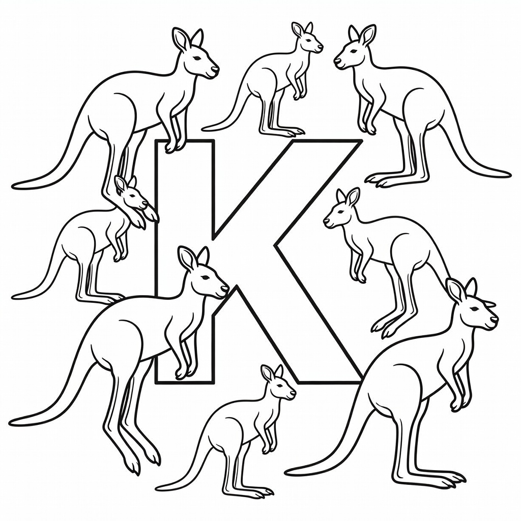 Letter K coloring page