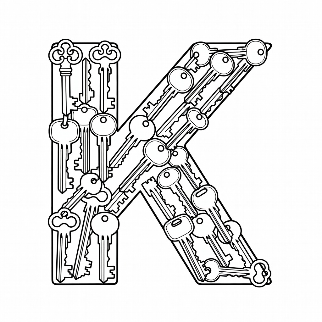 Letter K coloring page