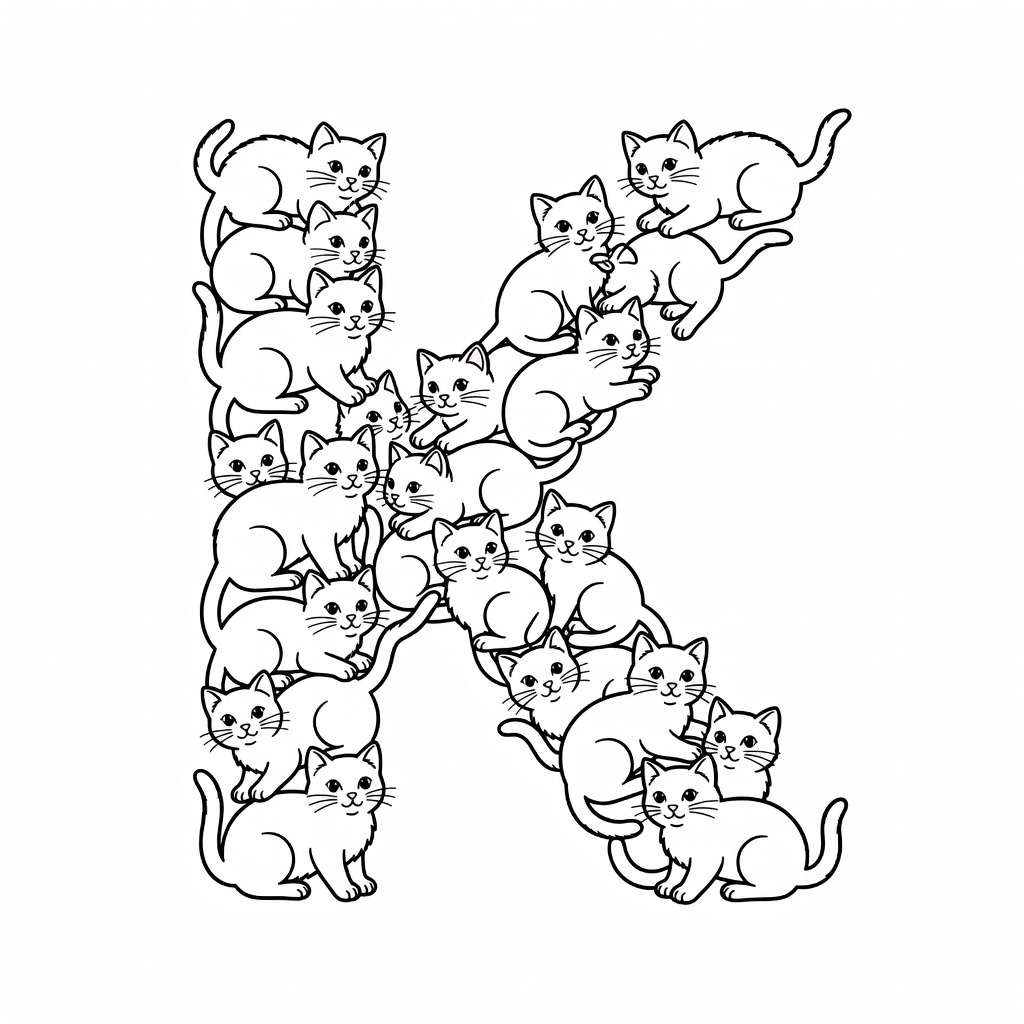 Letter K coloring page
