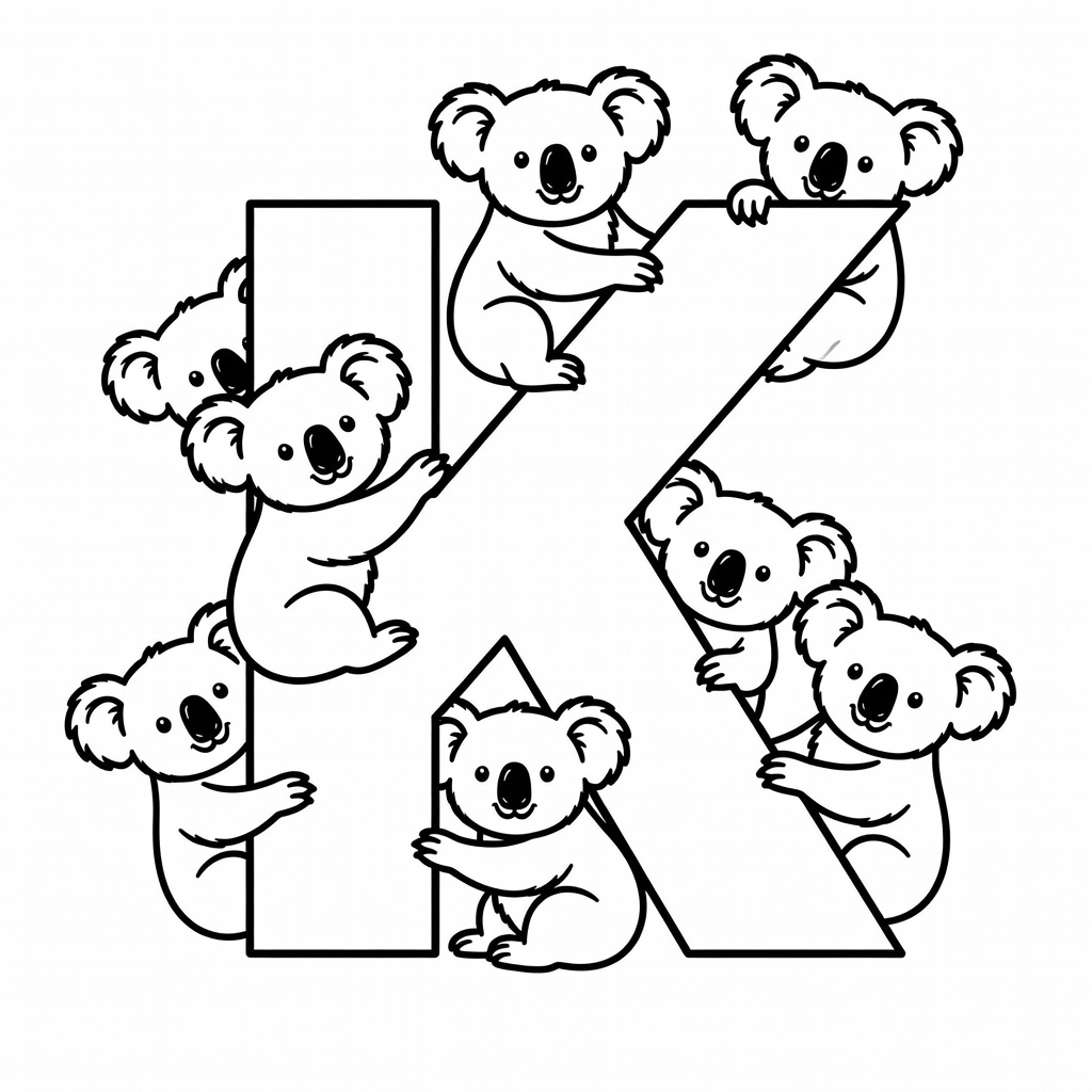 Letter K coloring page