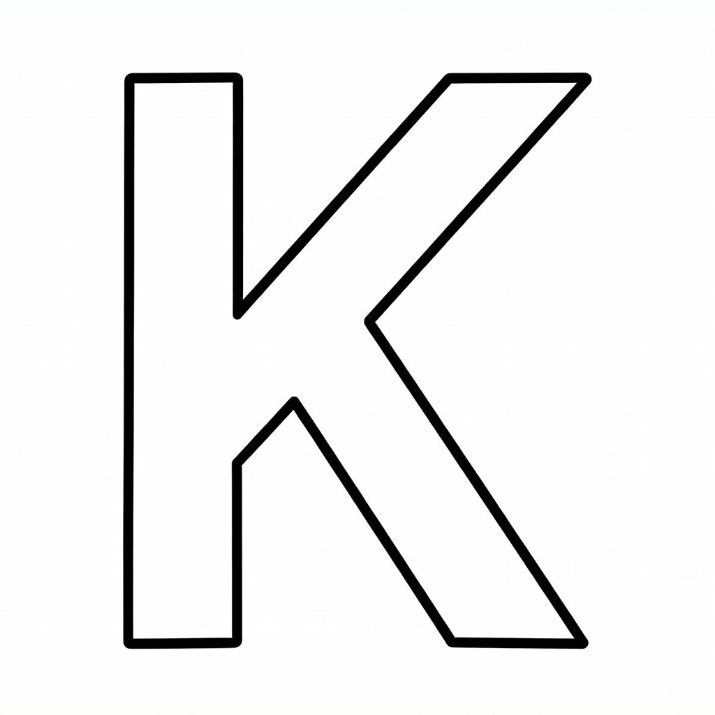 Letter K coloring page