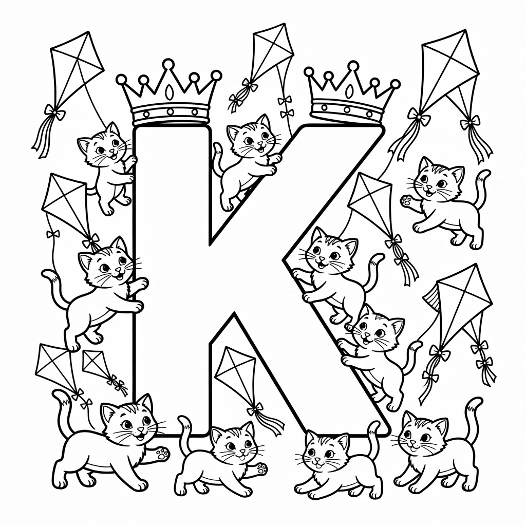 Letter K coloring page