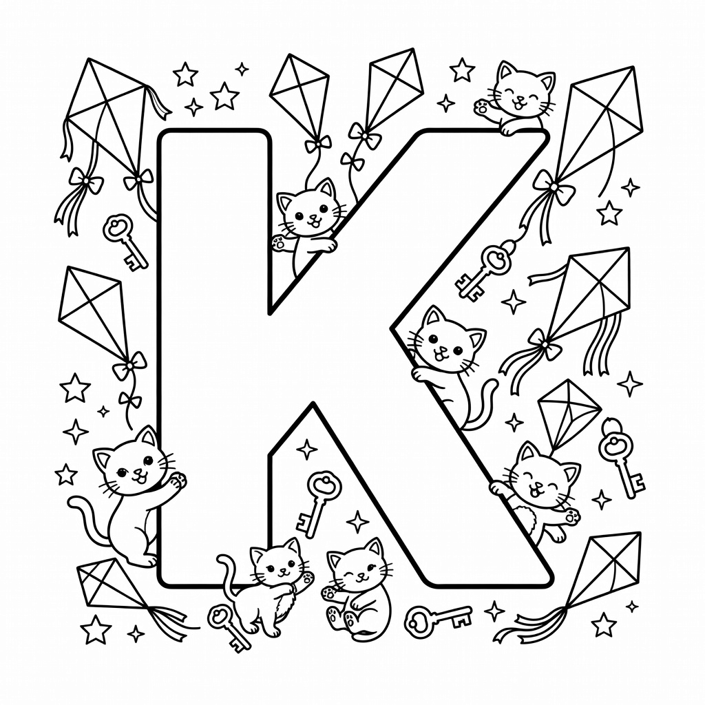 Letter K coloring page