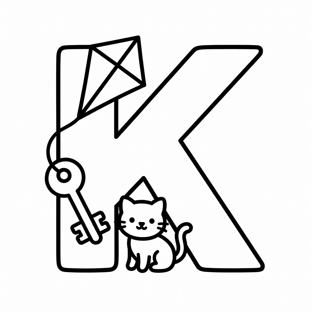 Letter K coloring page