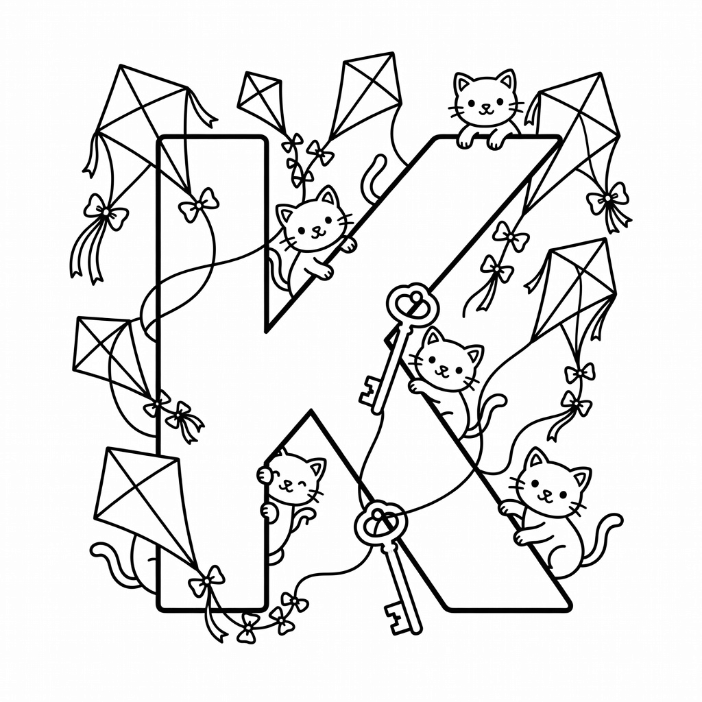 Letter K coloring page