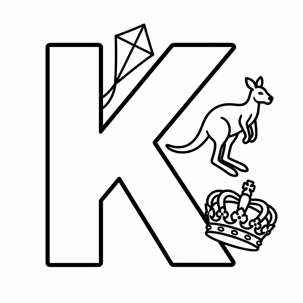 Letter K coloring page