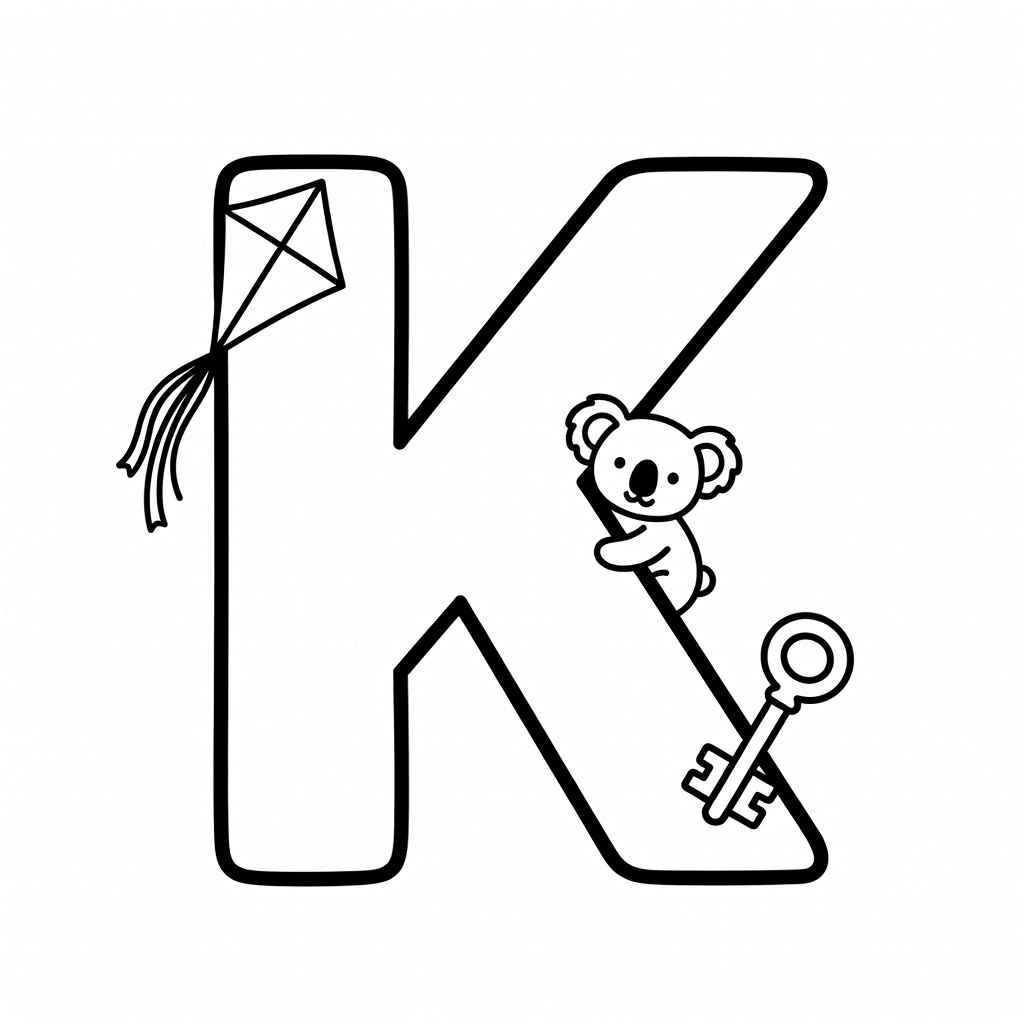 Letter K coloring page