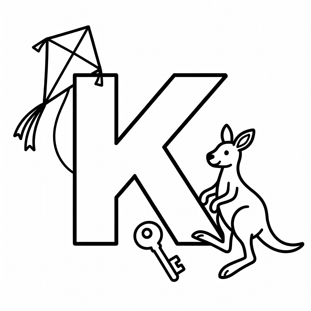 Letter K coloring page