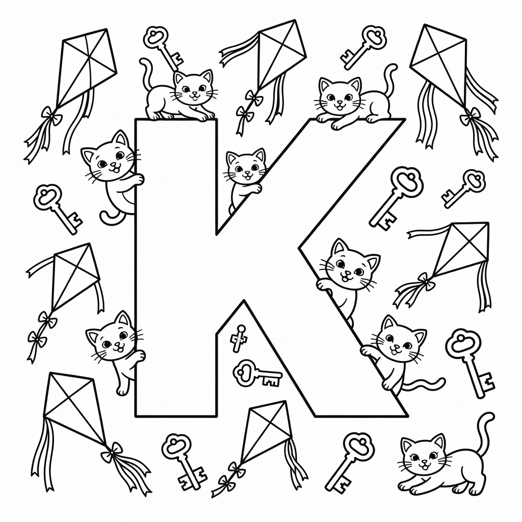 Letter K coloring page