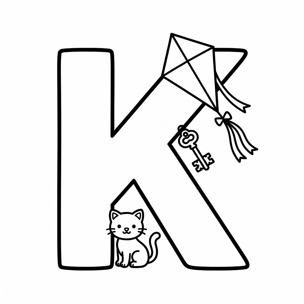 Letter K coloring page