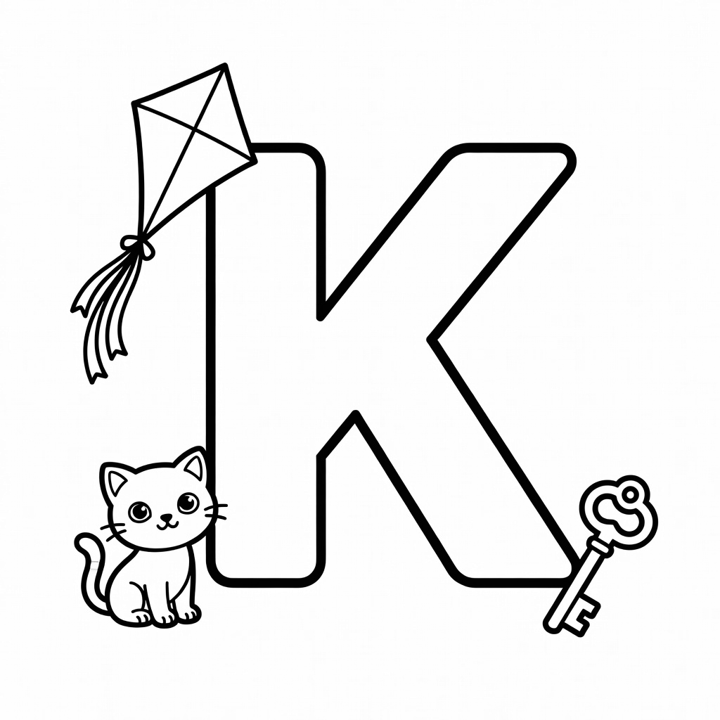 Letter K coloring page