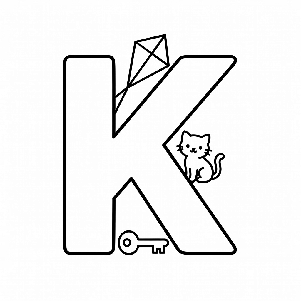 Letter K coloring page