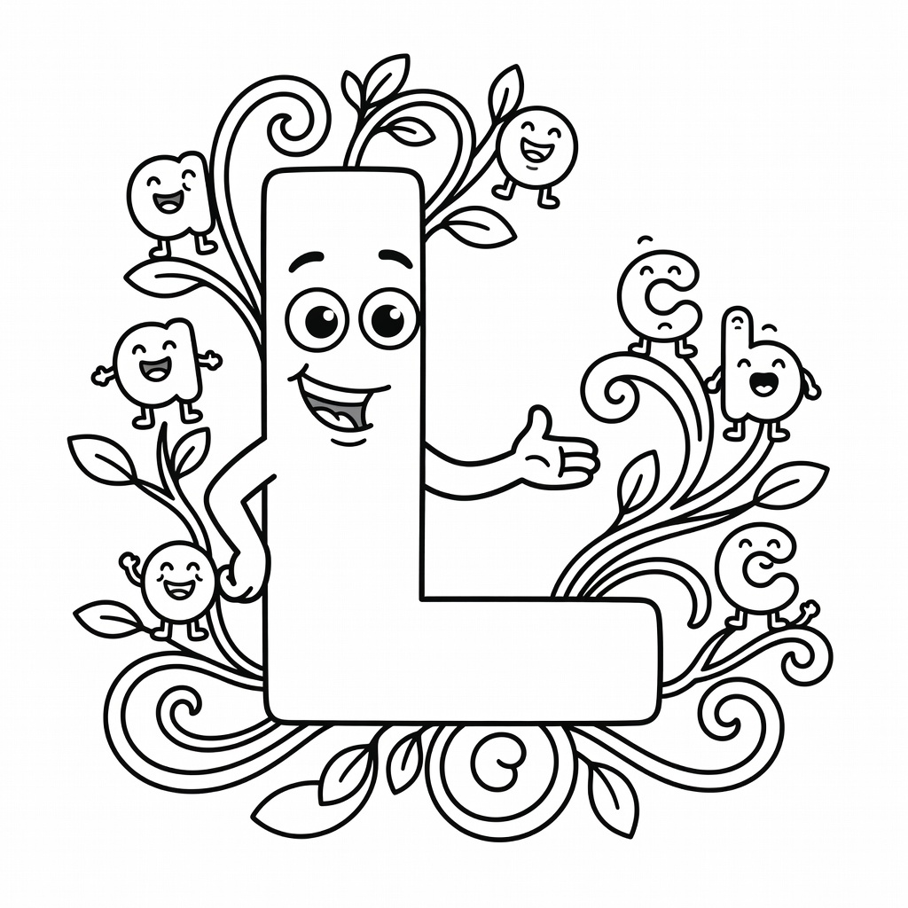 Letter L coloring page