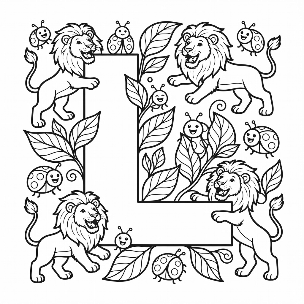 Letter L coloring page