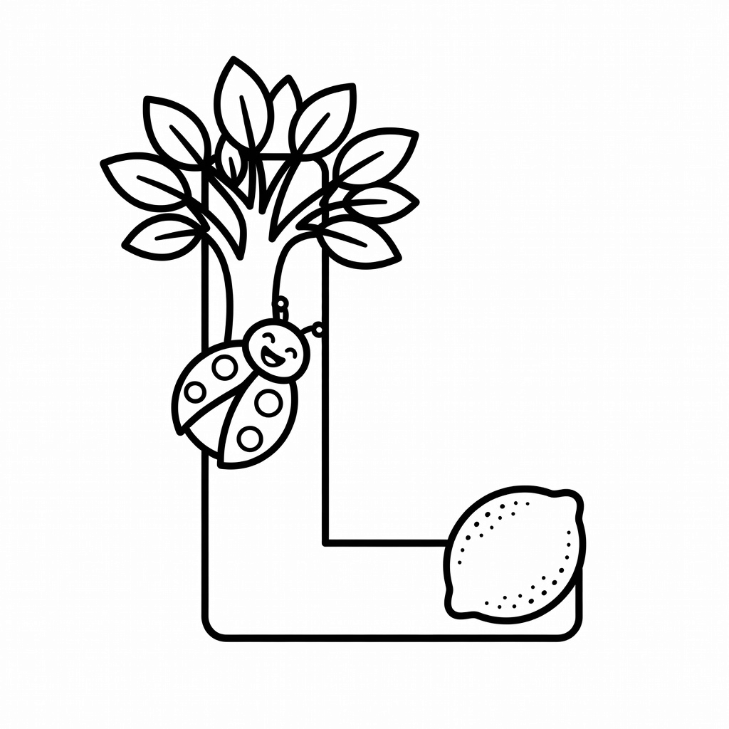 Letter L coloring page