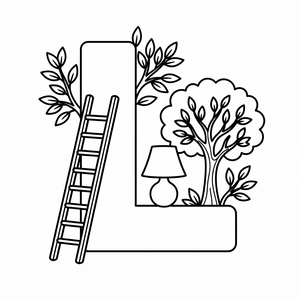 Letter L coloring page