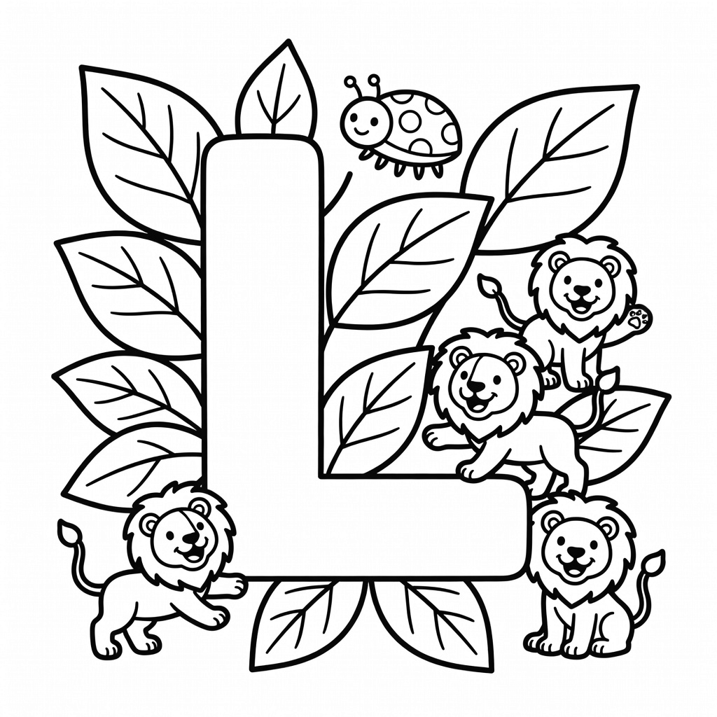 Letter L coloring page